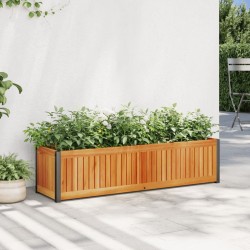 Jardinière 110x30x27,5 cm bois massif d'acacia et acier 557305557305