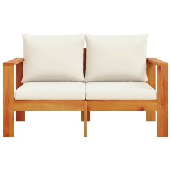 Canapé de jardin avec coussins 2 places bois massif d'acacia 557307557307