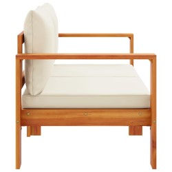 Canapé de jardin avec coussins 2 places bois massif d'acacia 557307557307