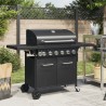 Barbecue gril à gaz avec 7 brûleurs noir acier enduit de poudre 557310557310