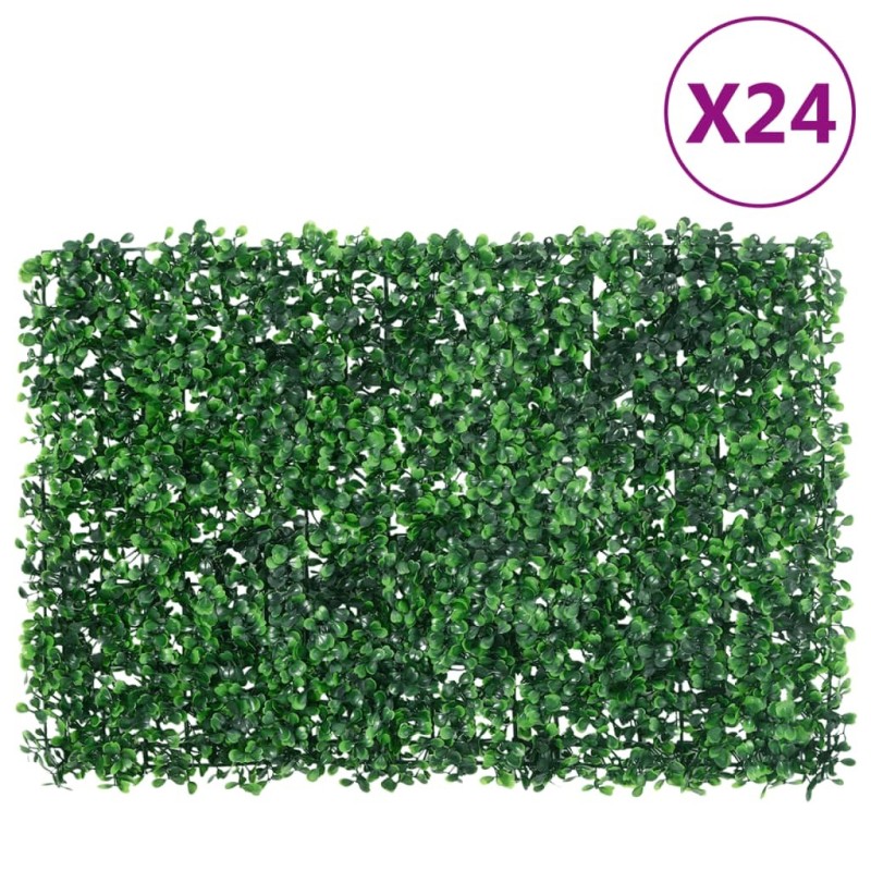  Clôture à feuilles d'arbustes artificiels 24 pcs Vert 40x60 cm 557314557314