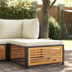 Tabouret de jardin avec coussin 68x68x30cm bois massif d'acacia 557316557316