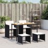 Ensemble à manger de jardin coussins 5pcs Noir Résine tressée 557319557319