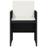 Ensemble à manger de jardin coussins 5pcs Noir Résine tressée 557319557319