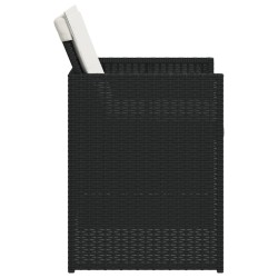 Ensemble à manger de jardin coussins 5pcs Noir Résine tressée 557319557319