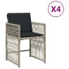 Chaises de jardin avec coussins lot de 4 gris clair poly rotin 557320557320