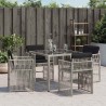 Chaises de jardin avec coussins lot de 4 gris clair poly rotin 557320557320