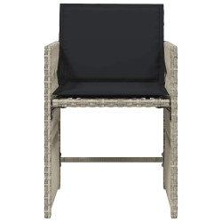 Chaises de jardin avec coussins lot de 4 gris clair poly rotin 557320557320