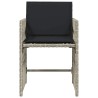 Chaises de jardin avec coussins lot de 4 gris clair poly rotin 557320557320