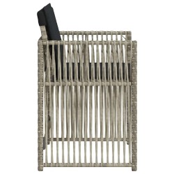 Chaises de jardin avec coussins lot de 4 gris clair poly rotin 557320557320