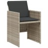 Ensemble de bistro 3 pcs et coussins gris clair résine tressée 557321557321