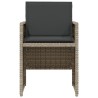 Ensemble de bistro 3 pcs et coussins gris clair résine tressée 557321557321