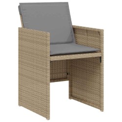 Ensemble de bistro 3 pcs coussins mélange beige résine tressée 557322557322