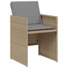 Ensemble de bistro 3 pcs coussins mélange beige résine tressée 557322557322