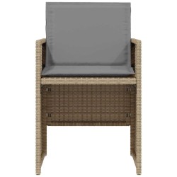 Ensemble de bistro 3 pcs coussins mélange beige résine tressée 557322557322