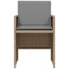 Ensemble de bistro 3 pcs coussins mélange beige résine tressée 557322557322