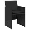 Ensemble à manger de jardin coussins 5pcs Noir Résine tressée 557323557323