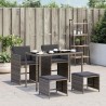 Ensemble à manger de jardin 5 pcs coussins gris résine tressée 557324557324