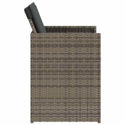 Ensemble à manger de jardin 5 pcs coussins gris résine tressée 557324557324