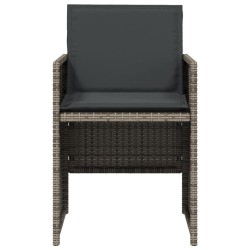 Ensemble à manger de jardin 5 pcs coussins gris résine tressée 557325557325
