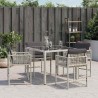 Chaises de jardin avec coussins lot de 4 gris clair poly rotin 557326557326