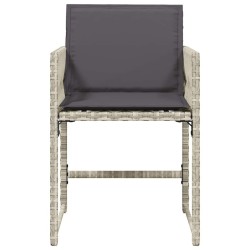 Chaises de jardin avec coussins lot de 4 gris clair poly rotin 557326557326