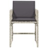 Chaises de jardin avec coussins lot de 4 gris clair poly rotin 557326557326