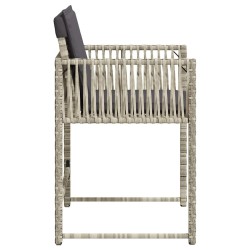 Chaises de jardin avec coussins lot de 4 gris clair poly rotin 557326557326