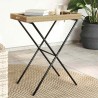 Table à plateau pliable beige 65x40x75 cm résine tressée 557327557327