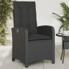 Chaise inclinable de jardin avec coussins noir résine tressée 557328557328