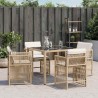 Chaises de jardin avec coussins lot de 4 beige résine tressée 557330557330