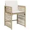 Chaises de jardin avec coussins lot de 4 beige résine tressée 557330557330