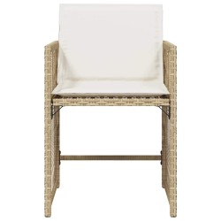 Chaises de jardin avec coussins lot de 4 beige résine tressée 557330557330
