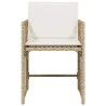 Chaises de jardin avec coussins lot de 4 beige résine tressée 557330557330