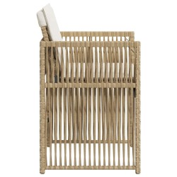 Chaises de jardin avec coussins lot de 4 beige résine tressée 557330557330