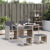 Ensemble à manger de jardin et coussins 5 pcs gris clair rotin 557331557331