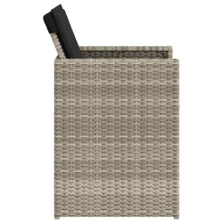 Ensemble à manger de jardin et coussins 5 pcs gris clair rotin 557331557331