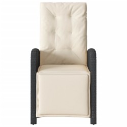 Chaise inclinable de jardin et repose-pied noir résine tressée 557334557334