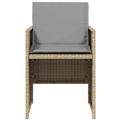 Ensemble à manger de jardin coussins 5 pcs mélange beige rotin 557340557340