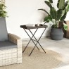 Table à plateau pliable marron 65x40x75 cm résine tressée 557343557343