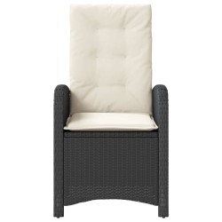 Ensemble de bistro 3 pcs avec coussins noir résine tressée 557345557345