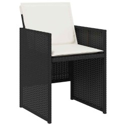 Chaises de jardin lot de 4 avec coussins noir résine tressée 557348557348