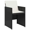 Chaises de jardin lot de 4 avec coussins noir résine tressée 557348557348