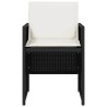 Chaises de jardin lot de 4 avec coussins noir résine tressée 557348557348