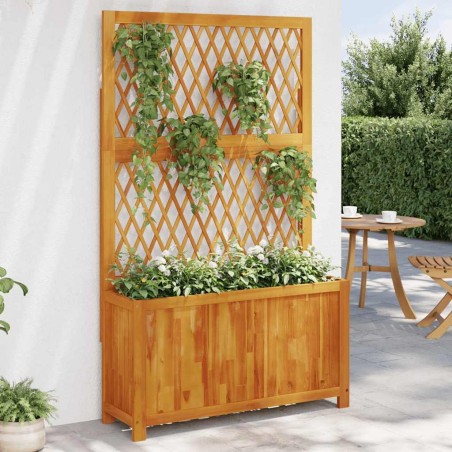 Jardinière avec treillis 100x32x165 cm bois massif d'acacia 557351557351