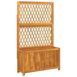 Jardinière avec treillis 100x32x165 cm bois massif d'acacia 557351557351