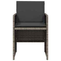 Chaises de jardin avec coussins lot de 4 gris résine tressée 557353557353