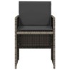 Chaises de jardin avec coussins lot de 4 gris résine tressée 557353557353