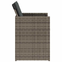Chaises de jardin avec coussins lot de 4 gris résine tressée 557353557353