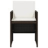 Chaises de jardin avec coussins lot de 4 marron résine tressée 557355557355